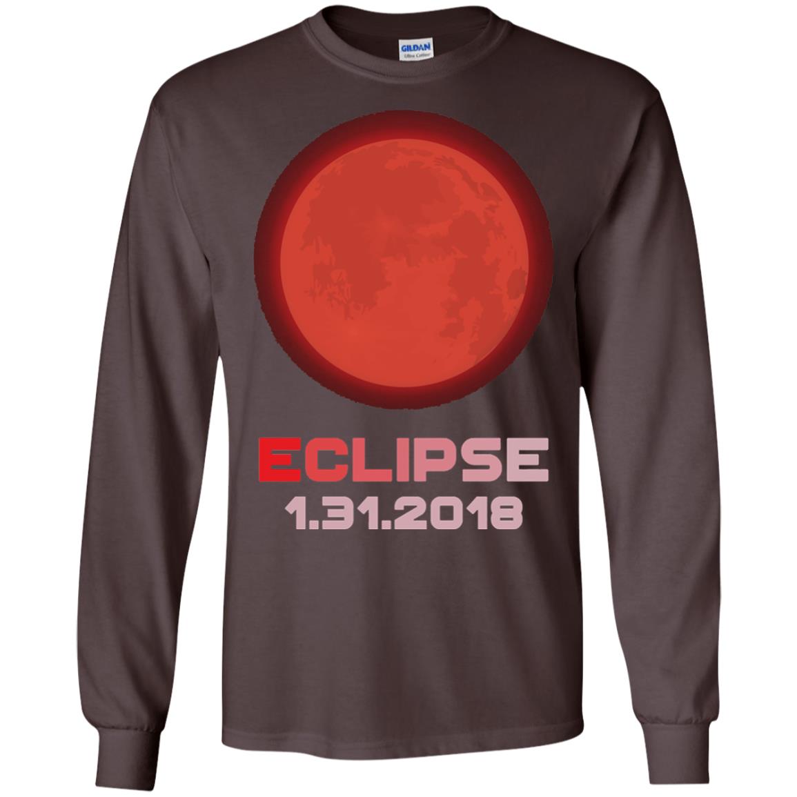Eclipse January 31st 2018 Total Lunar Eclipse T-shirt Dark Chocolate