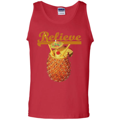 Believe Pineapple Cuptropical Drink T-shirt Red