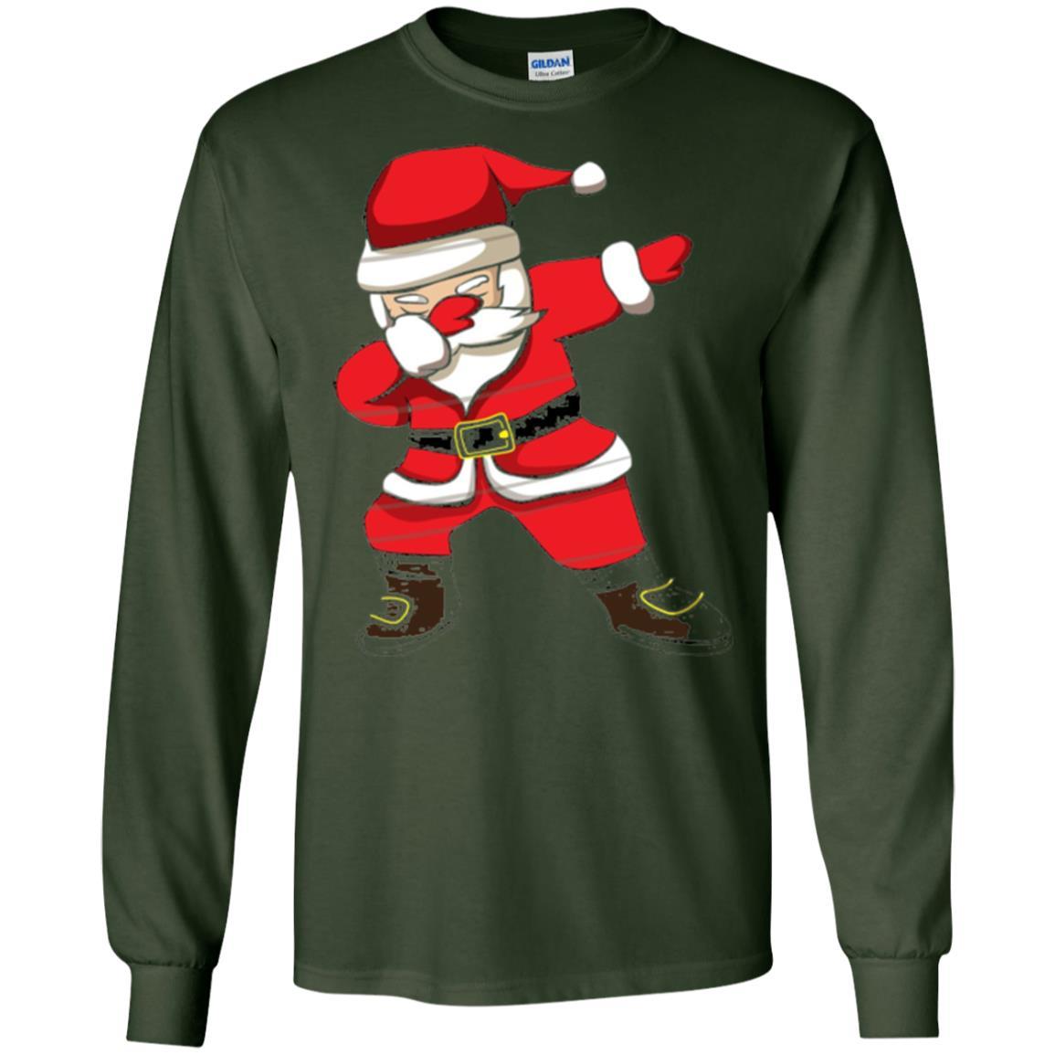 Christmas T-shirt Dabbing Santa Christmas T-shirt Forest Green