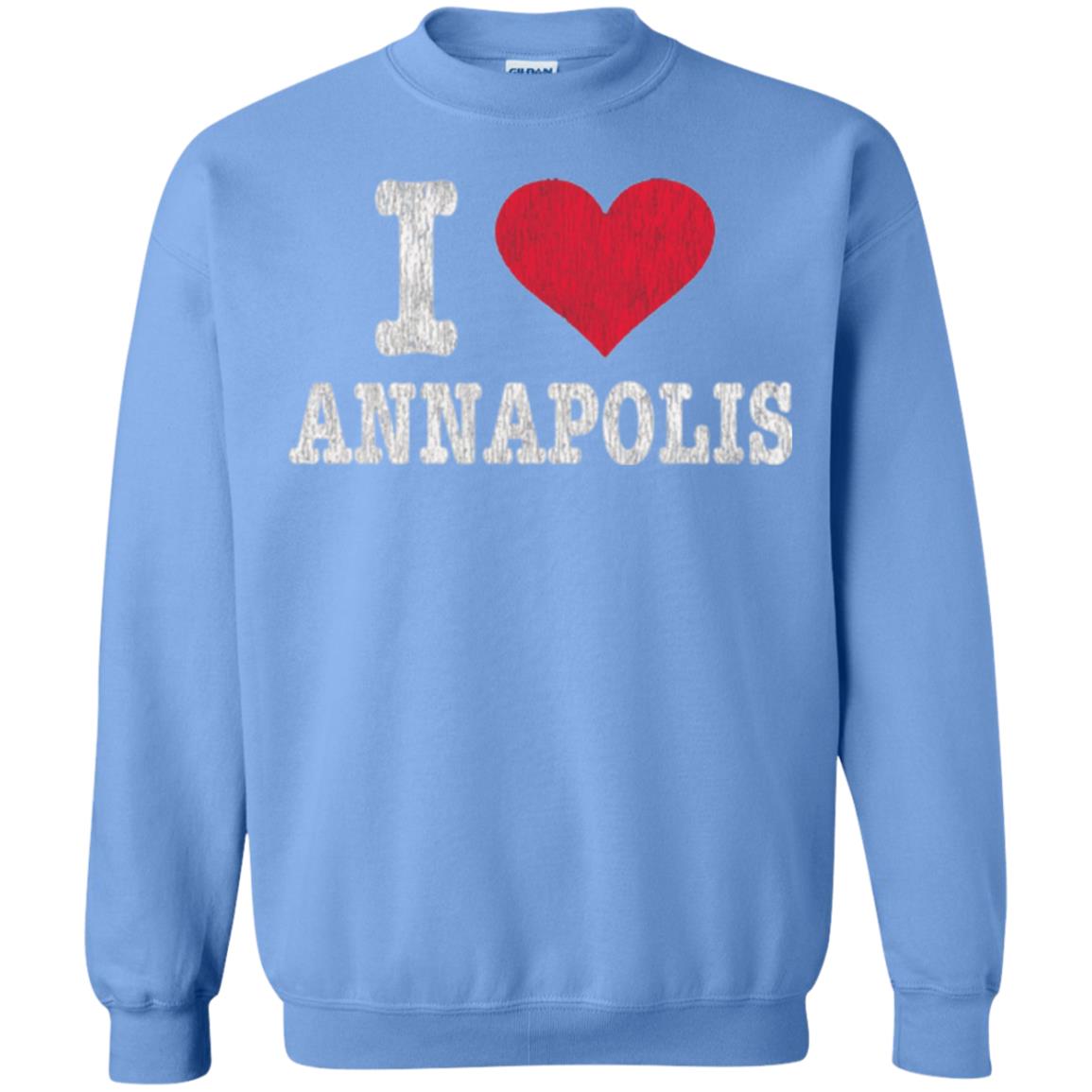 Distressed Retro I Love Annapolis T-shirt Carolina Blue