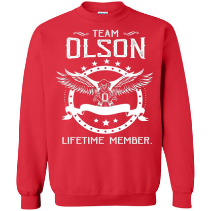 Family T-shirt Team Olson Lifetime Member Red