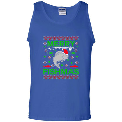 Christmas T-shirt Merry Fishmas Merry Christmas Fisherman Royal
