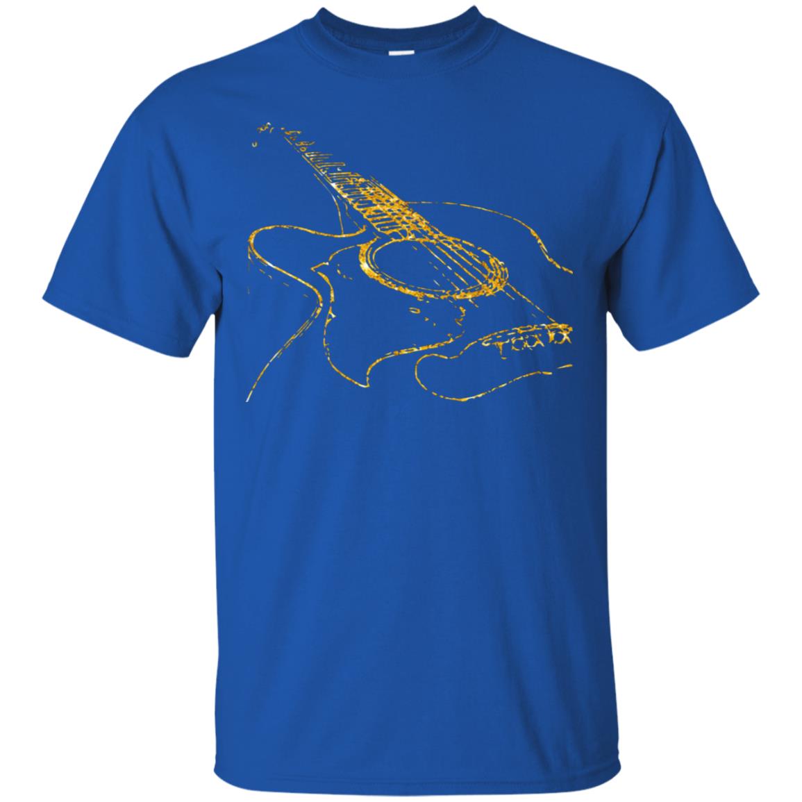 Guitar Gold Guitarist Gift Shirt For Mens Or Womens Royal