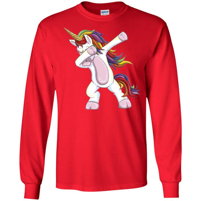Dabbing Unicorn T-shirt Red