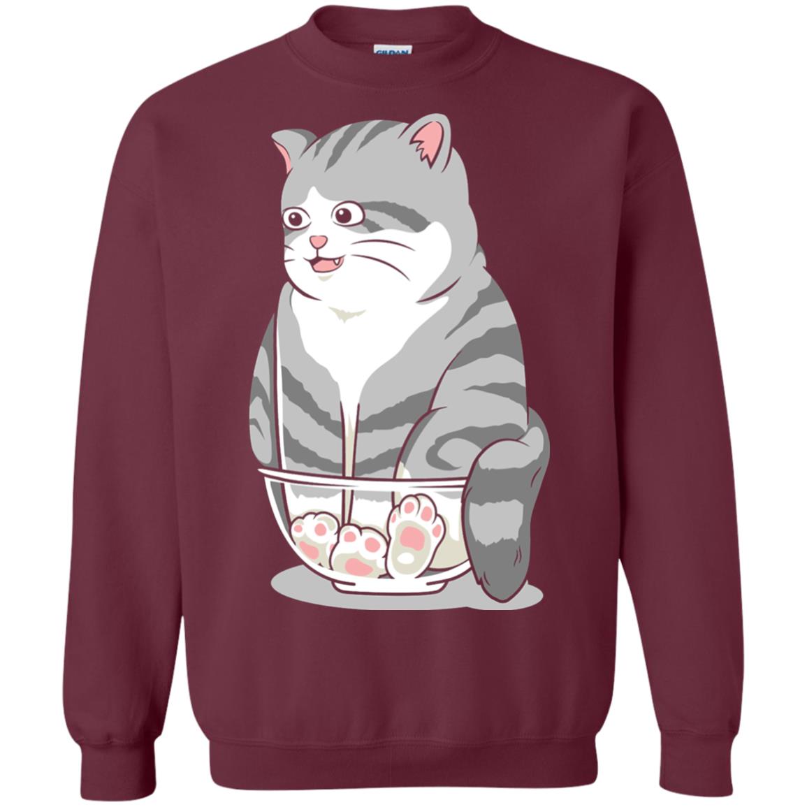 Cat Smile Cat Lover T-shirt Maroon