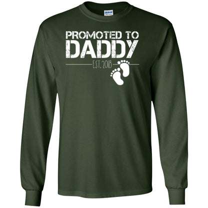 Promoted To Daddy Est 2018 New Daddy T-shirt Forest Green