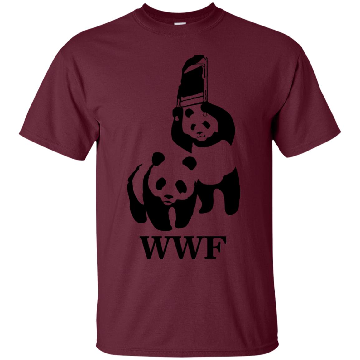 World Wildlife Fund Funny Panda Shirt Maroon