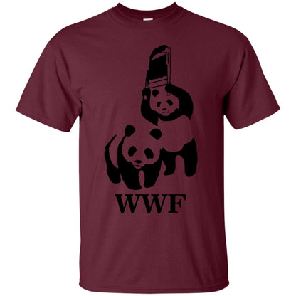 World Wildlife Fund Funny Panda Shirt Maroon