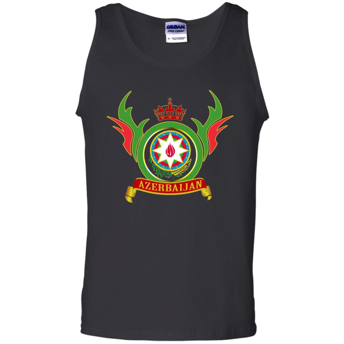 Azerbaijan Arms Coat Flag T-shirt Black