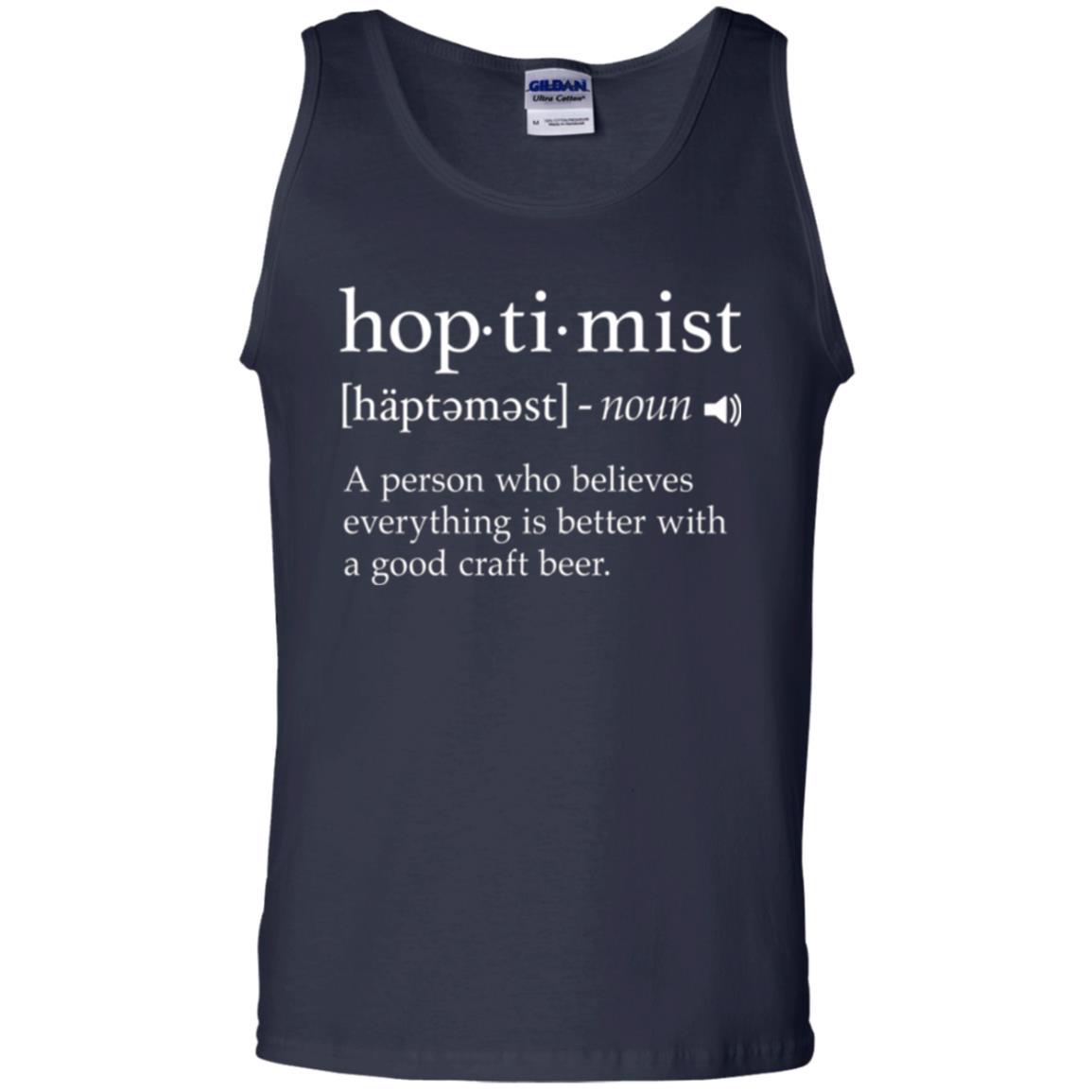 Beer Lover T-shirt Hoptimist Definition Navy