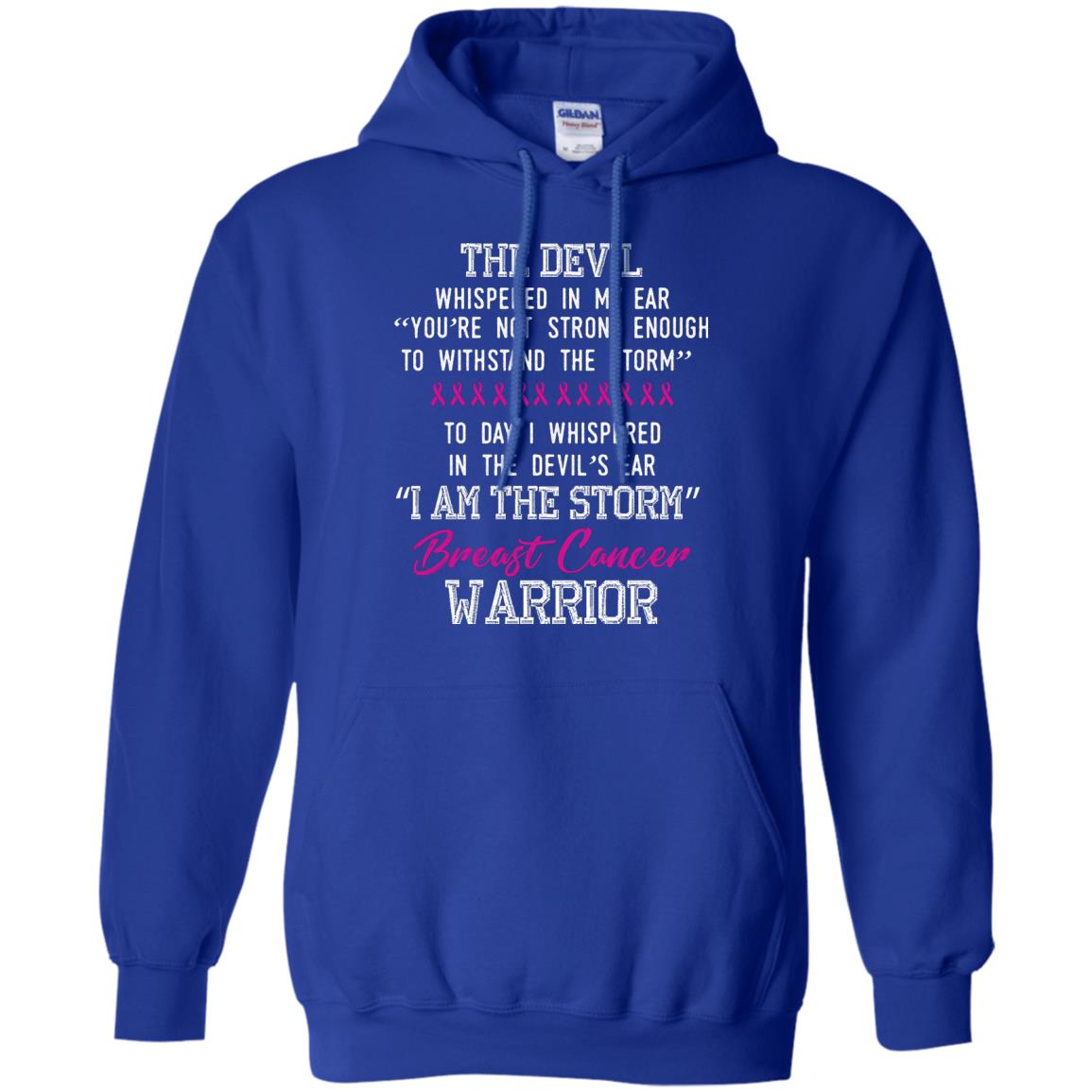 Breast Cancer Warrior T-shirt I Am The Storm Breast Cancer Warrior With Pink Ribbons Royal
