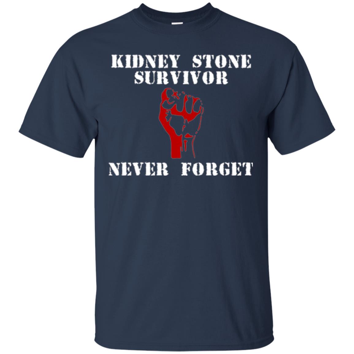 Kidney Stone Survivor Never Forget T-shirt Navy
