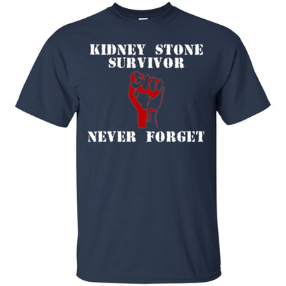 Kidney Stone Survivor Never Forget T-shirt Navy
