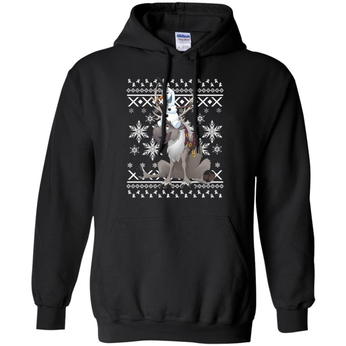 Film T-shirt Frozen Olaf Sven Riding Antler Black