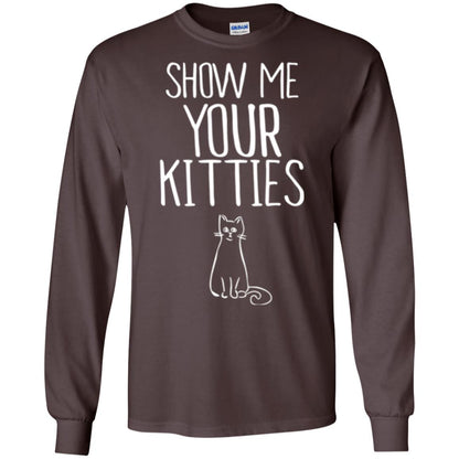 Cat Lovers T-shirt Show Me Your Kitties Dark Chocolate