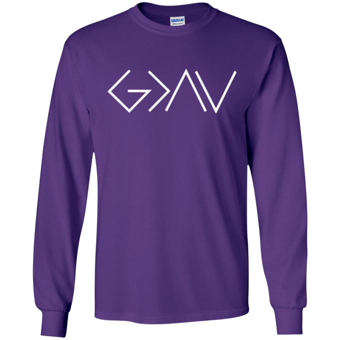 Christian T-shirt God Is Greater Than Our Highs And Our Lows Know Him Purple