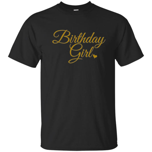 Gold Birthday Girl T-shirt Black