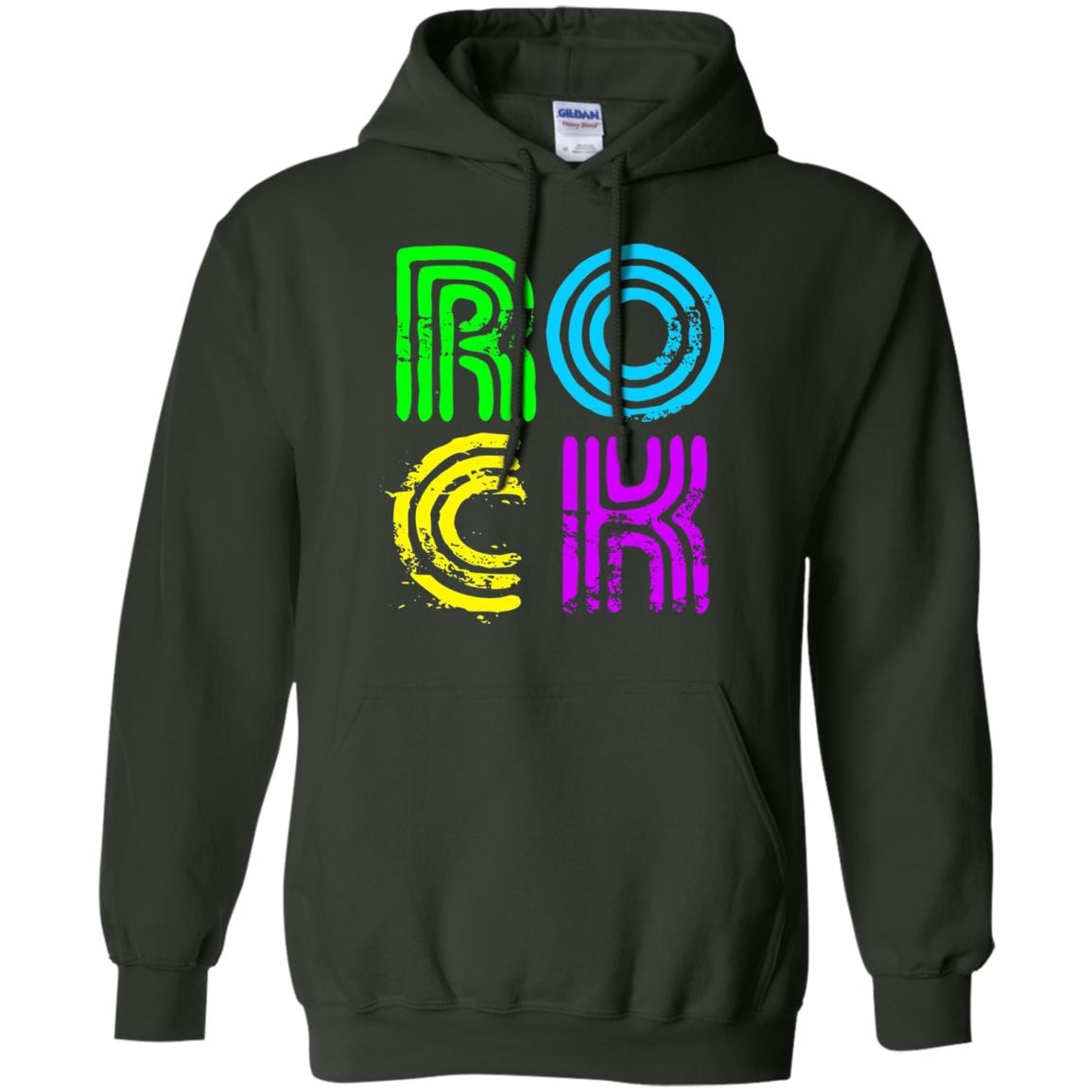 Bright Neon Colours Rock 80_s Retro Theme T-shirt Forest Green