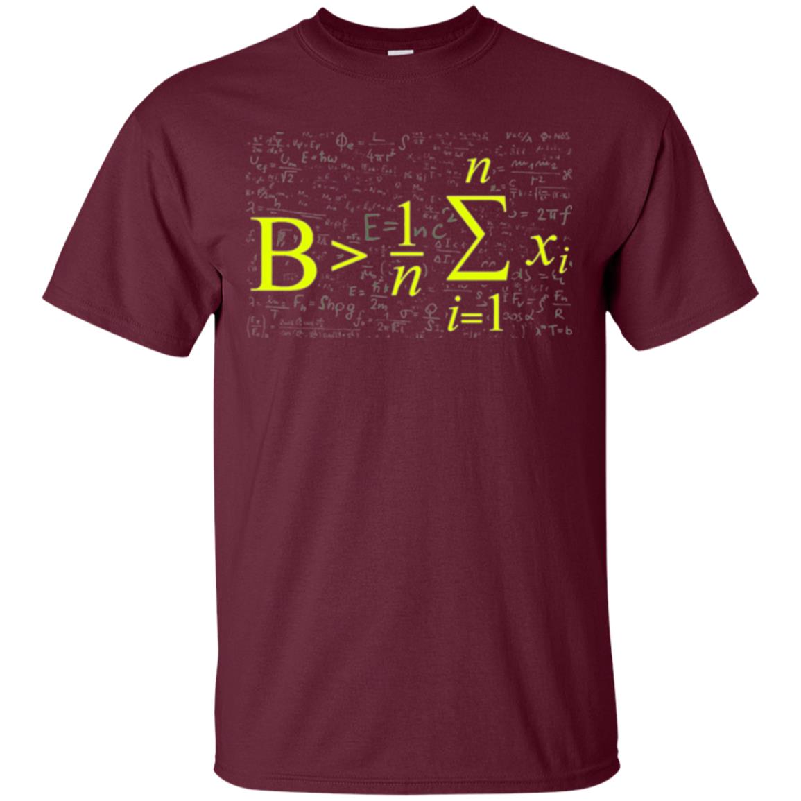 Be Greater Than Average Funny Math Lovers T-shirt Maroon