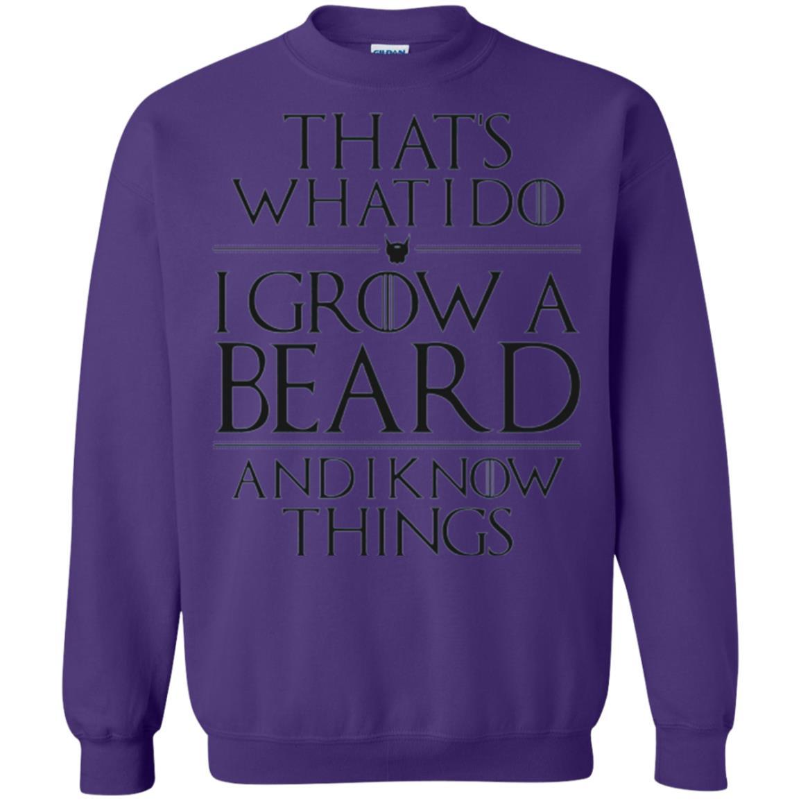 Beard T-shirt That_s What I Do I Grow A Beard And I Know Things Purple