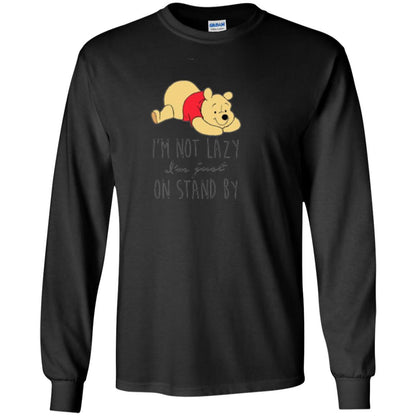 Cartoon T-shirt I'm Not Lazy I'm Just On Stand By Black
