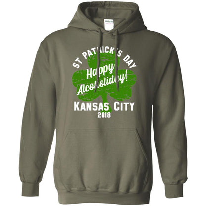 Kansas City 2018 Shamrock St Paddys Green Tshirt St. Patricks Day Military Green