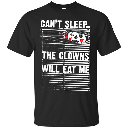 Halloween T-shirt Can_t Sleep Clown Will Eat Me Creepy Black
