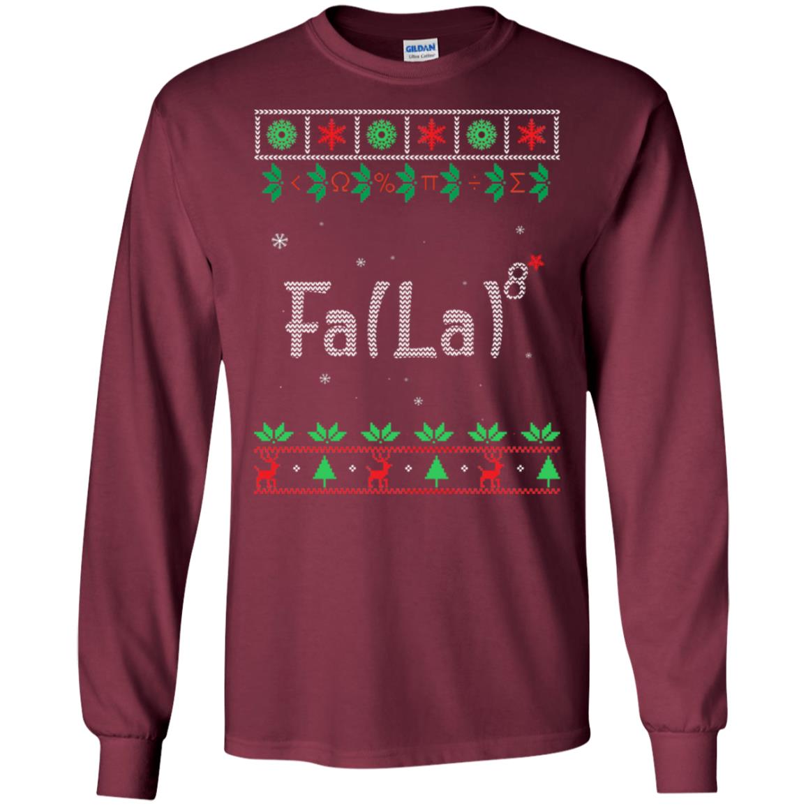 Fa La La La Mathematics X-mas Gift Shirt Maroon