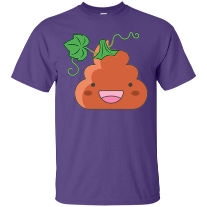 Poop Emoji Pumpkin Funny Halloween T-shirt Purple