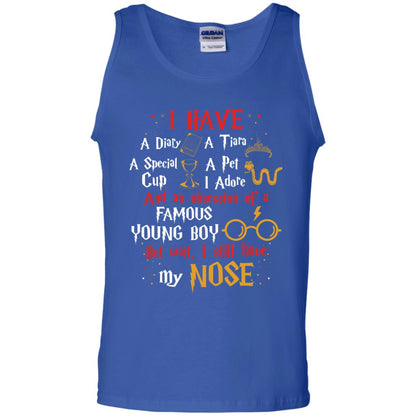 I Have A Diary, A Tiara, A Special Cup, A Pet I Adore And An Obsession Of A Famous Young Boy Harry Potter Fan T-shirtG220 Gildan 100% Cotton Tank Top