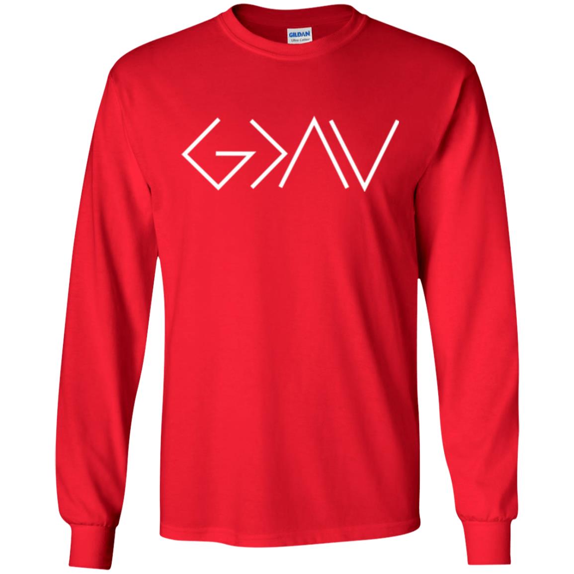 Christian T-shirt God Is Greater Than Our Highs And Our Lows Know Him Red