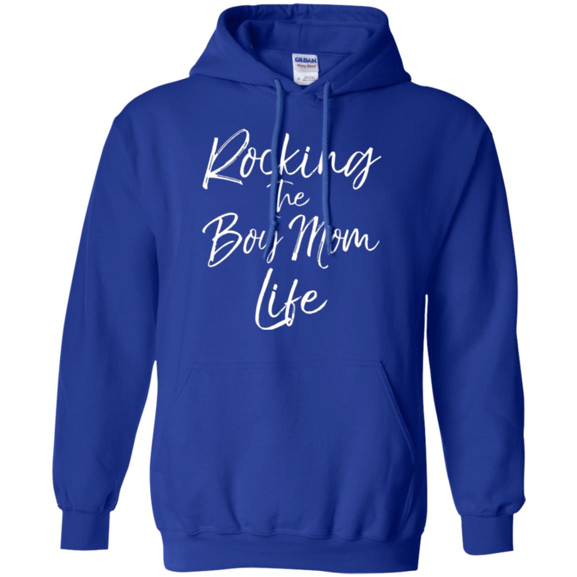 Mom T-shirt Rocking The Boy Mom Life Royal