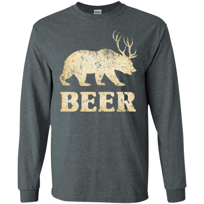 Beer T-shirt Vintage Bear Deer Dark Heather