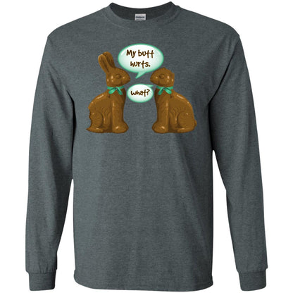 My Butt Hurts What Funny Chocolate Easter T-shirt Dark Heather