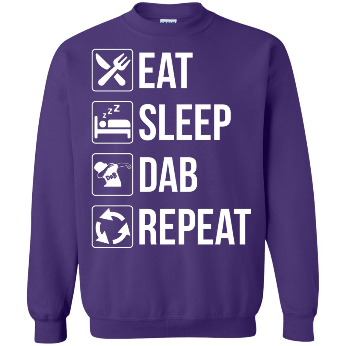 Funny Eat Sleep Dab Repeat T-shirt Purple