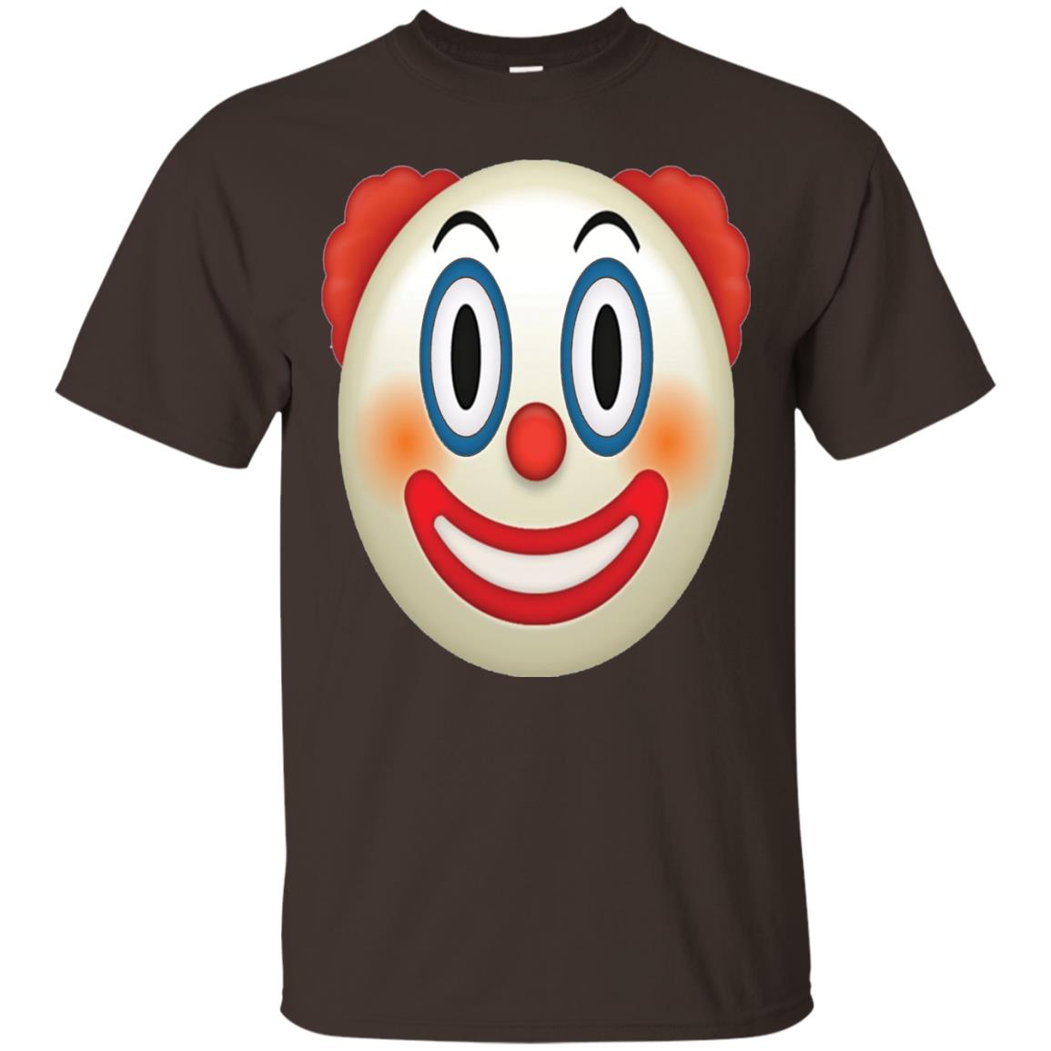 Red Nose Painted Face Happy Smile Emoji Clown T-shirt Dark Chocolate