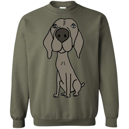 Smiletodaytees Funny Weimaraner Dog Cartoon T-shirt Military Green