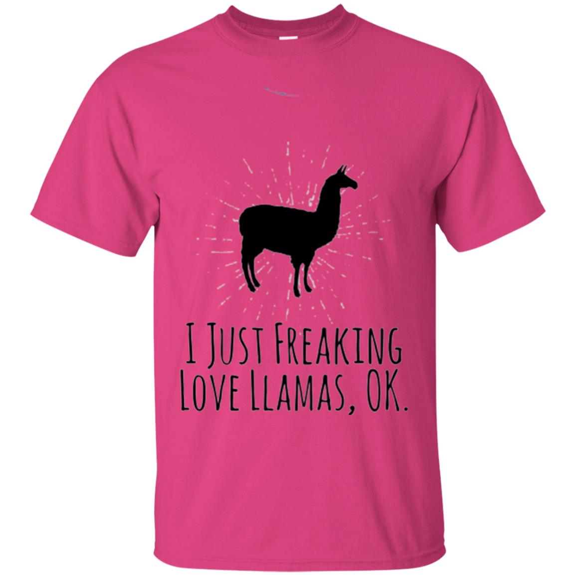 Funny Llama Lovers T-shirt I Just Freaking Love Llamas Ok Heliconia