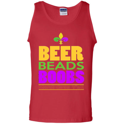 Mardi Gras T-shirt Beer Beads Boobs Red