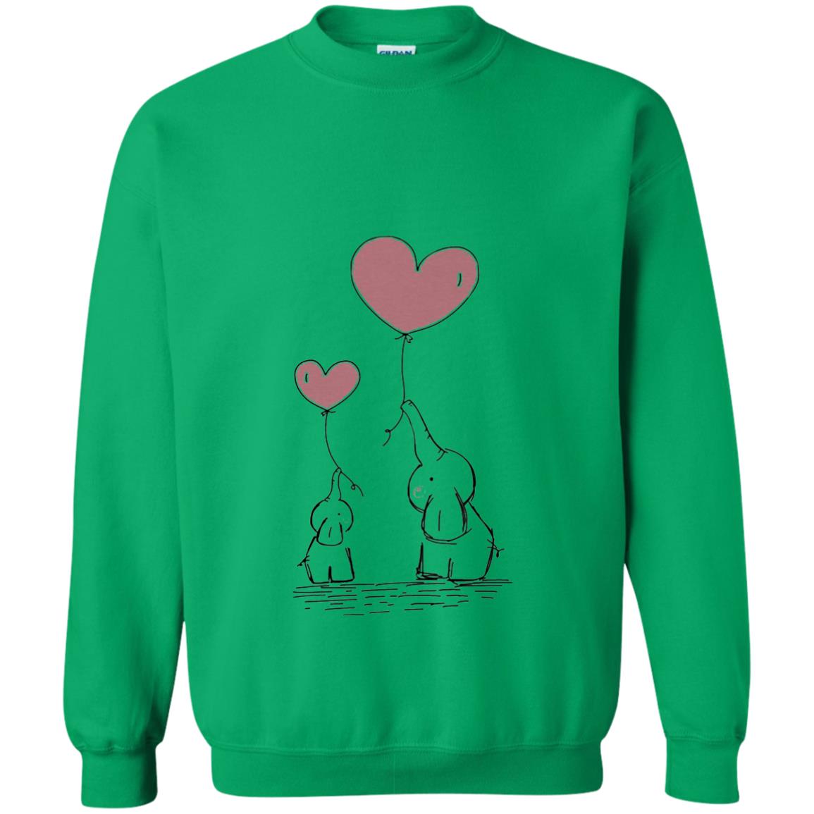 Elephants Mom Heart Balloons Family Shirt Irish Green