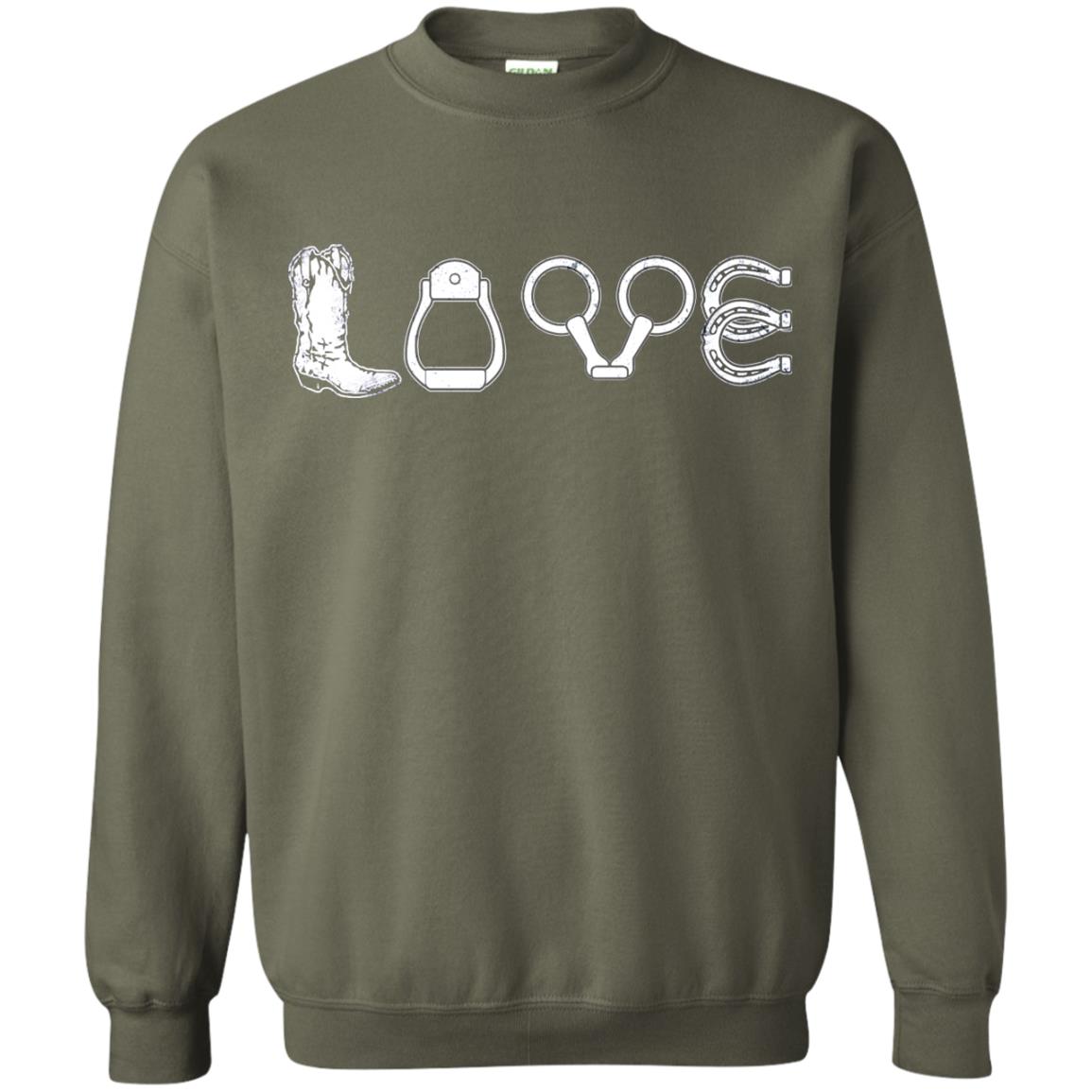 Love Riding Horse Shirts Military Green