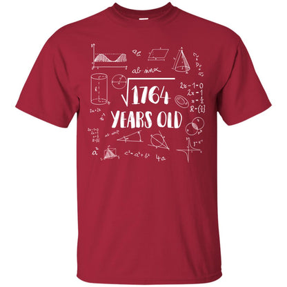 Square Root Of 1764 42nd Birthday 42 Years Old Math T-shirt Cardinal