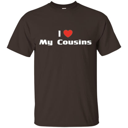 Family T-shirt I Love My Cousins Dark Chocolate