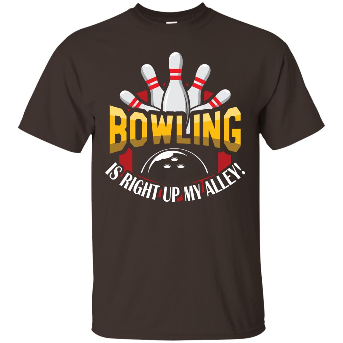 Bowler T-shirt Bowling Is Right Up My Alley Dark Chocolate