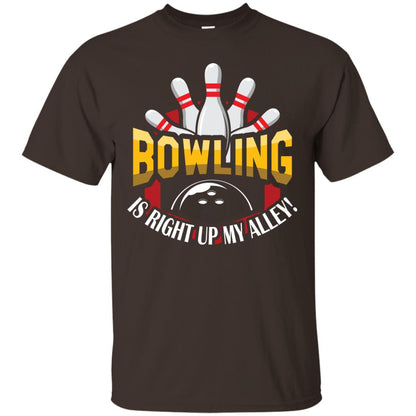 Bowler T-shirt Bowling Is Right Up My Alley Dark Chocolate