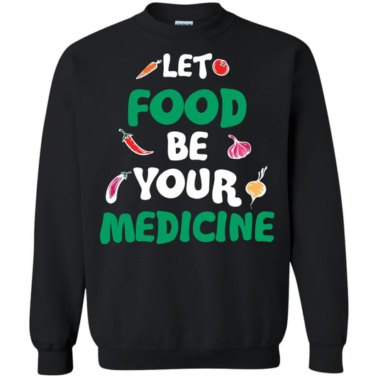 Vegetarian T-shirt Let Food Be Your Medicine Black