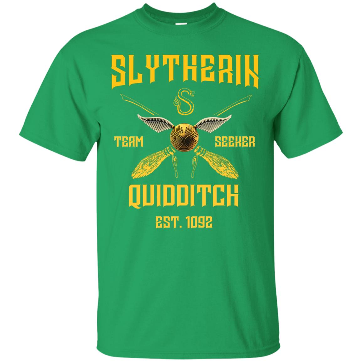 Slytherin Quiddith Team Seeker Est 1092 Harry Potter Shirt Irish Green