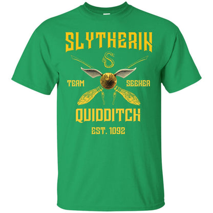 Slytherin Quiddith Team Seeker Est 1092 Harry Potter Shirt Irish Green