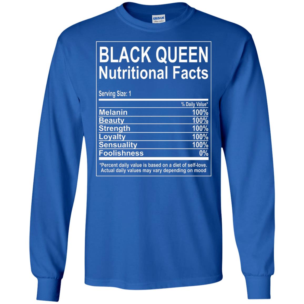 Black Queen Nutritional Facts T-shirt Self Love Royal