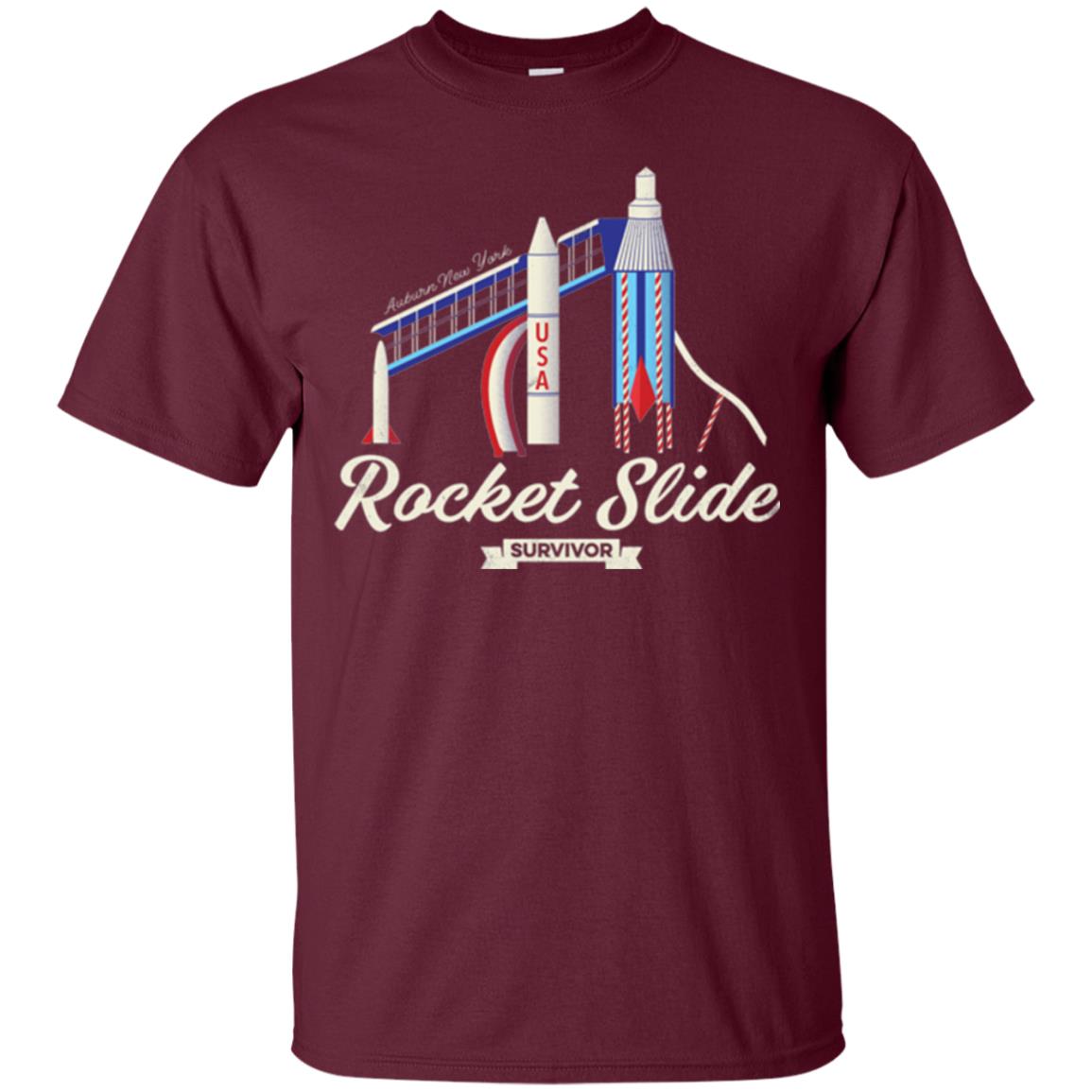 I Survived The Rocket Slide T-shirt Maroon